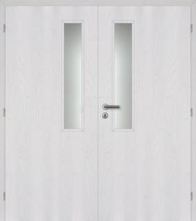 Dveře interiérové MASONITE 125 cm sklo VERTIKUS dvoukřídlé