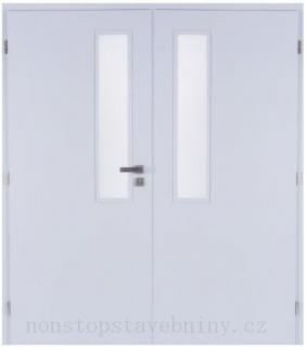 Dveře interiérové MASONITE 160 cm sklo VERTIKUS dvoukřídlé laminované