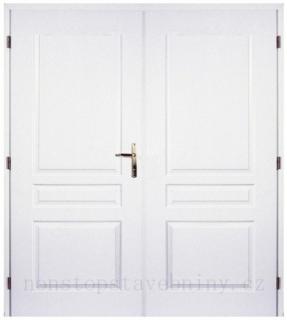 Dveře interiérové TROJA bílé pórové Masonite 125 cm dvoukřídlé
