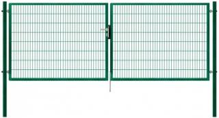 Dvoukřídlá zahradní brána PILOFOR SUPER zelená 4090 x 1580 mm FAB
