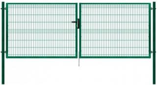 Dvoukřídlá zahradní brána PILOFOR zelená 4118 x 1045 mm FAB