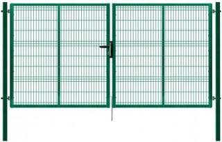 Dvoukřídlá zahradní brána PILOFOR zelená 4118 x 2045 mm FAB
