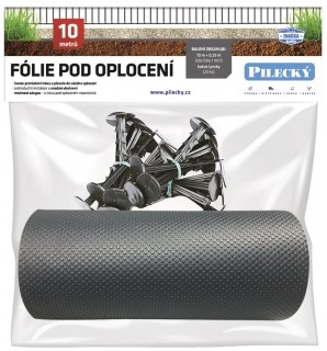 Fólie pod plot 25 cm / 10 m + 20 ks plastových hřebů set Pilecký