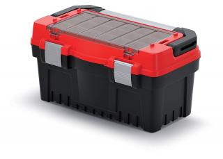 Kufr na nářadí s kov. držadlem a zámky EVO 476 x 260 x 256 mm (krabičky) červený
