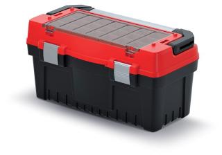 Kufr na nářadí s kov. držadlem a zámky EVO 548 x 274 x 286 mm (krabičky) červený