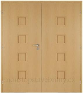 MASONITE dveře interiérové 125 cm folie QUADRA dvoukřídlé laminované