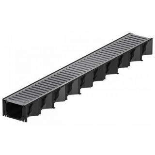 Odvodňovací plastový žlab ACO HEXASELF A15 s pozinkovanou mříží 1000 x 129 x 81 mm