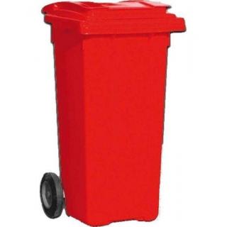 Plastová popelnice 120 litrů PVC hranatá červená