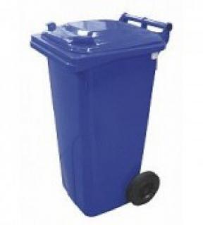 Plastová popelnice 120 litrů PVC hranatá modrá
