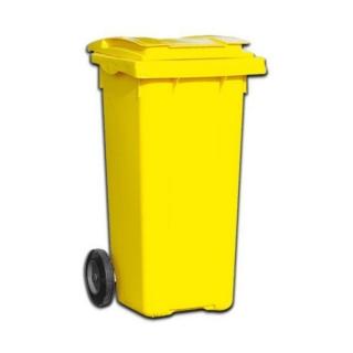 Plastová popelnice 120 litrů PVC hranatá žlutá