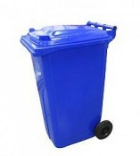 Plastová popelnice 240 litrů PVC hranatá modrá