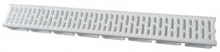 Plastový bazénový žlab VODALAND EASY2 s plastovou mříží 1000 x 125 x 70 mm bílý