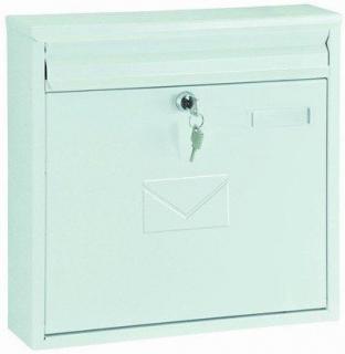 Poštovní schránka zinkovaná bílá plech nástěnná 32x36x8cm