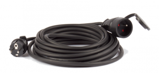 Prodlužovací kabel černý 10m 230V guma