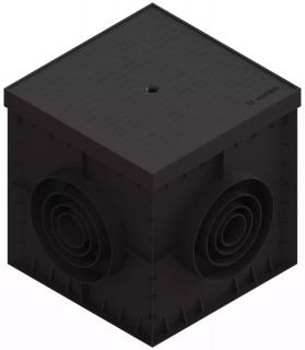 Revizní šachta VODALAND s plastovým poklopem 300 x 300 mm černá
