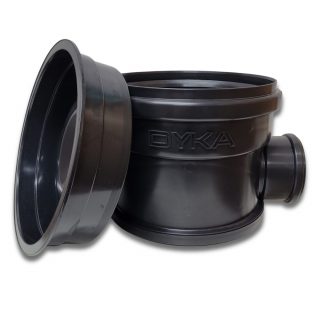 Šachtové dno přímé včetně zátky 315 x 125 mm černé DYKA