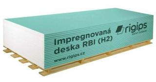 Sádrokartonová deska impregnovaná RIGIPS - RBI 12,5 mm (2,5 m2)