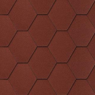 Samolepící střešní asfaltový šindel UNI STRONG HEXAGONAL červený