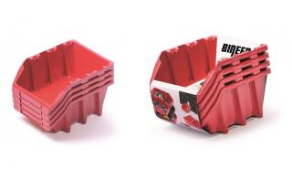 Set úložných boxů BINEER LONG SET 295 x 198 x 195 mm 4 ks červený