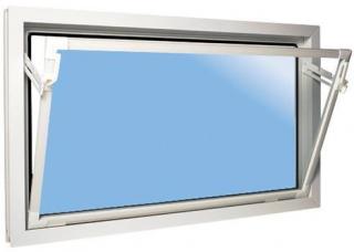 Sklepní okno bílé vyklápěcí plastové 100 x 50 cm dvojsklo 4+4 mm ACO