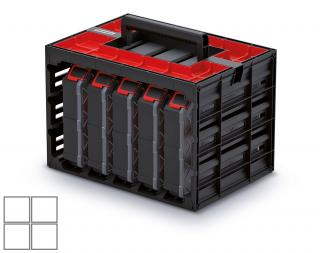 Skříňka s 5 organizéry TAGER CASE 415 x 290 x 290 mm (krabičky)