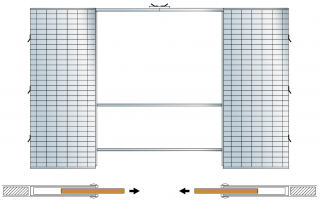 Stavební pouzdro dvoukřídlé SCRIGNO Stech 1100 + 1100 mm do zdiva