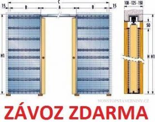 Stavební pouzdro ECLISSE 1000+1000mm do zdiva dvoukřídlé