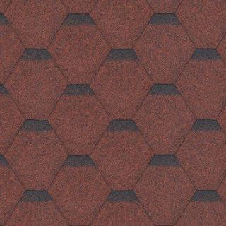 Střešní asfaltový šindel ROCK HEXAGONAL červená