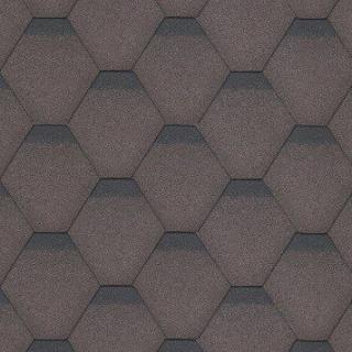Střešní asfaltový šindel ROCK HEXAGONAL hnědý