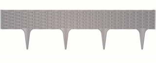 Zahradní palisáda GARDEN BORDER 18,6 cm / 3,9 m šedý ratan 5 ks