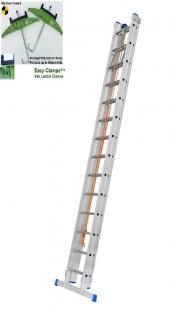 Dvoudílný výsuvný žebřík s lanem VENBOS PROFI 4918 2x18+ Easy Clamp Stand zdarma