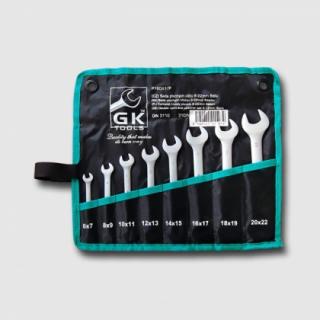 GK TOOLS Sada plochých klíčů 6-22 mm 8 dílů mat.chrom-obal, P16041/P