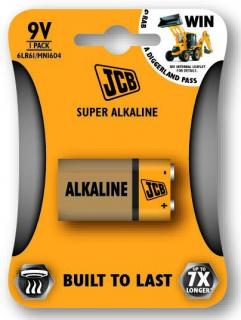 JCB SUPER alkalická baterie 6LR61/9V, blistr 1 ks, JCB-6LR61-1B