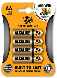 JCB SUPER alkalická baterie AA/LR06, blistr 4 ks,  JCB-LR06-4B