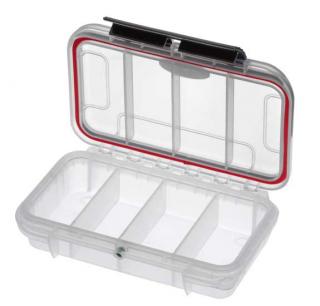 MAX Plastový box, 175x115xH 47mm, IP 67, transparentní, 4 přihrádky - MAX001T