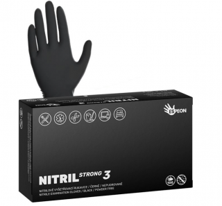 Nitrilové rukavice NITRIL STRONG 100 ks nepudrované černé velikost XL (Nitril Black L)