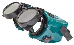 Ochranné svářečské brýle - odklápěcí kruhové zorníky, tmavost skla DIN10 - OB159