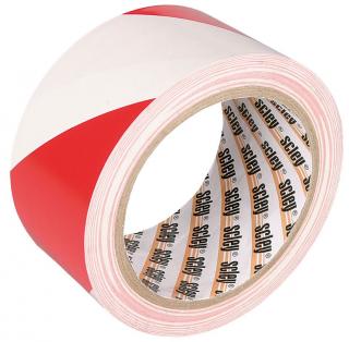 SCLEY Páska výstražná samolepicí červeno-bílá 48mm x 33m, 0370-123348
