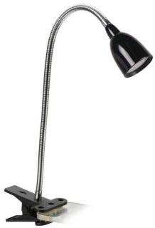 Solight LED stolní lampička, 2,5W, 3000K, clip, černá barva, WO33-BK