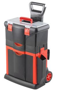 TOOD -Plastový pojízdný kufr, tažná rukojeť 460x330x660mm s 1x zásuvkou -TBR101