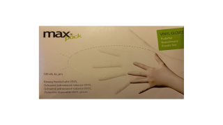 Vinylové jednorázové rukavice MAXPACK nepudrované 100ks, velikost L (VINÝL  bez pudru balení 100ks velikost L)