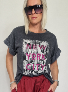 Antracitové triko NEW YORK Antracit, UNI XS-L