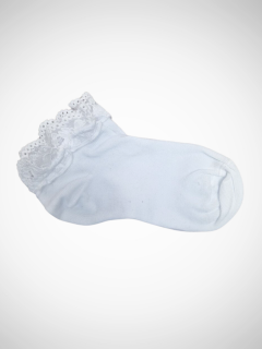 Bílé ponožky s krajkou Bílá, EU 35-40