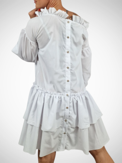 Bílé volánové šaty LALELI UNI XS-L