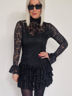 Černé krajkové šaty KARIN Černá, L
