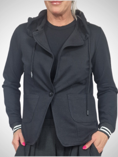 Černo-bílé teplákové sako s kapucí S/M