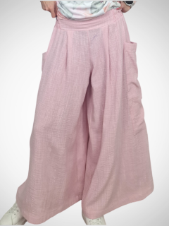 Světle růžové mušelínové kalhoty MCR UNI S-XL