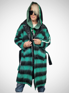 Zeleno-černý kabát RD Zelená, L
