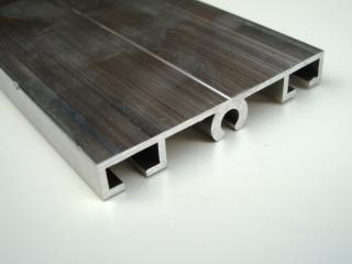 Krycí hranatá hliníková lišta šíře 60mm, stříbrná - přírodní (doplňky, příslušenství, polykarbonát)