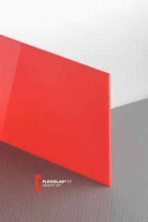 Plexisklo extrudované PLEXIGLAS XT červená 3N670 síla 3mm,  (Plexisklo XT, Plexi, Plexiglas, reklama, extrudované)